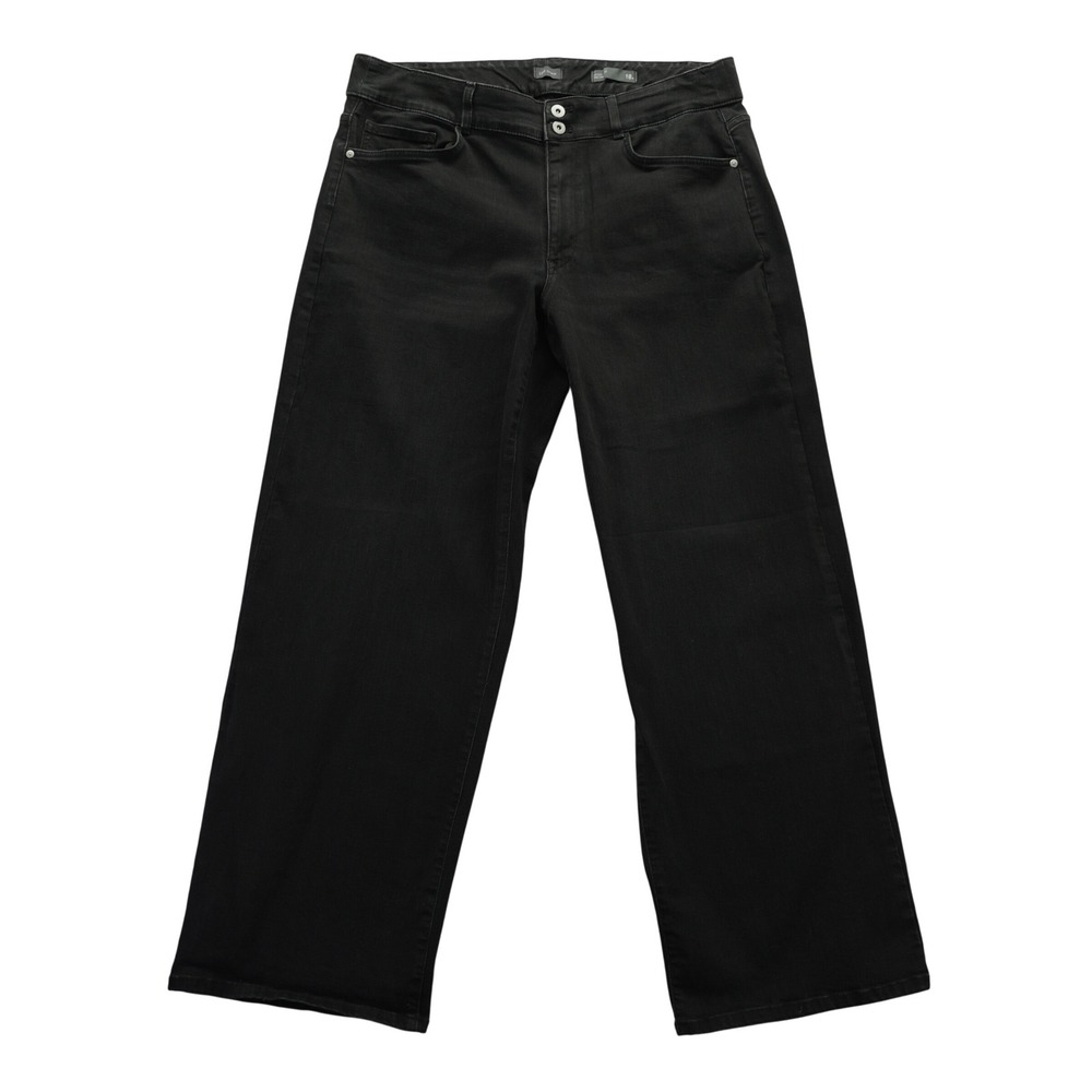 J. Jill Denim High-Rise Full Leg‎ Jeans Black Wide Leg Pants Size 18R